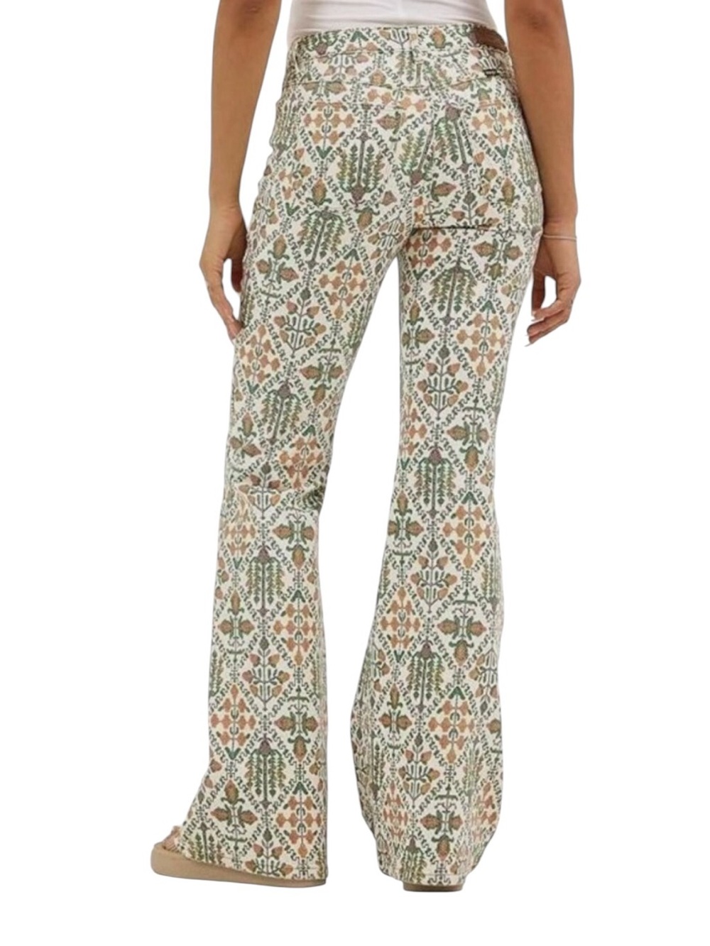 New Wrangler High Rise Fierce Flare Jeans in Green Vintage Garden Size 12/31 - Picture 3 of 11